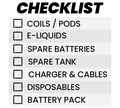 checklist - vaping on holiday