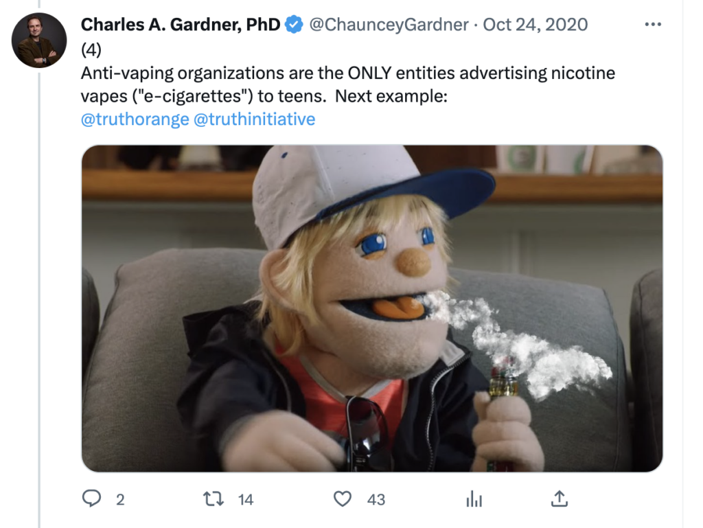 vaping on social media, twitter