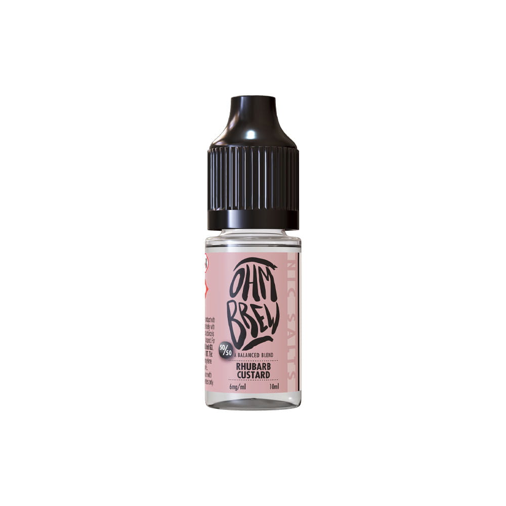 ohm brew nic salt e liquid rhubarb custard