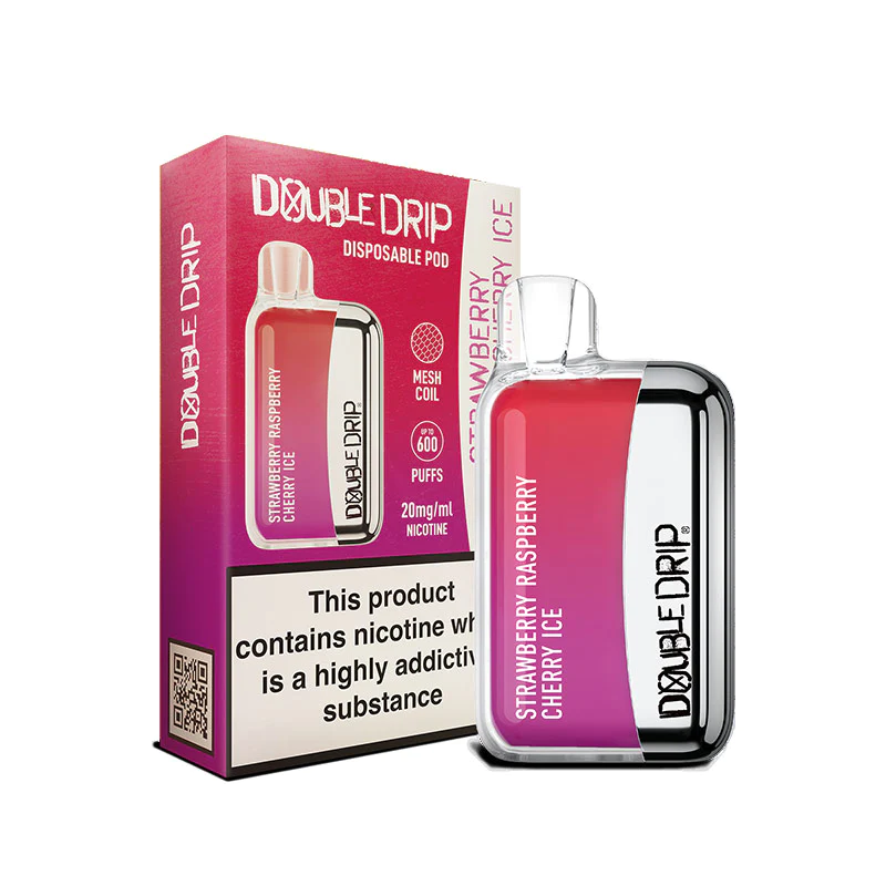 Double Drip Disposable Best Flavours Strawberry Raspberry Cherry Ice