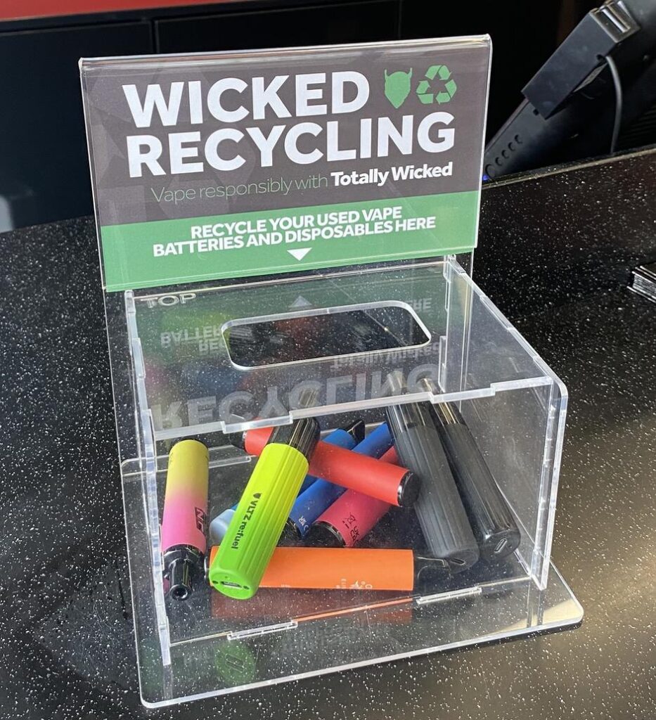 battery recycling box - how to dispose of vapes