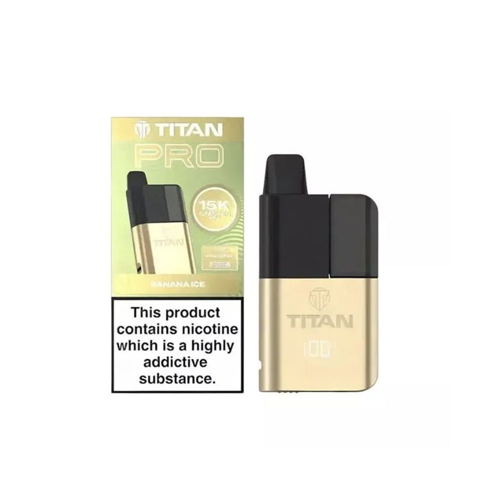 The Titan Pro 15K kit banana ice flavour with a white background