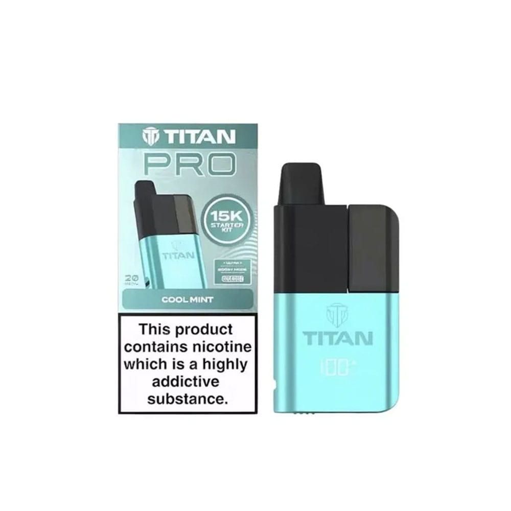 The Titan Pro 15K kit cool mint flavour with a white background