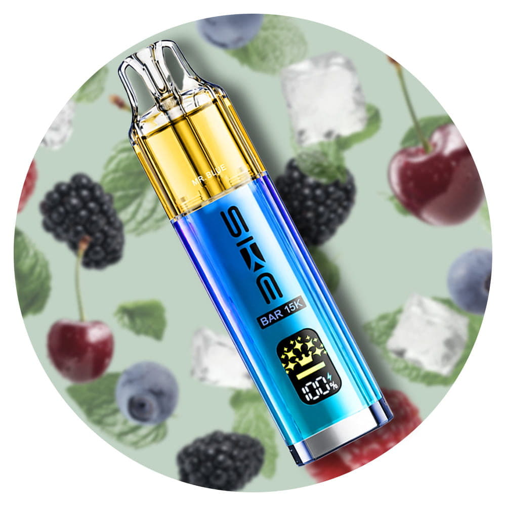 SKE Bar 15k device with fruit icons on a light green background