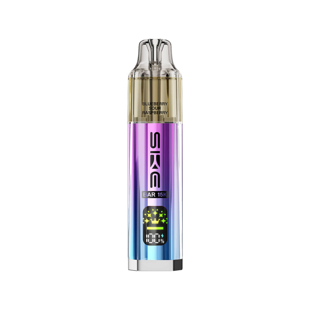 blueberry sour raspberry ske bar 15k flavour showing the device on a white background