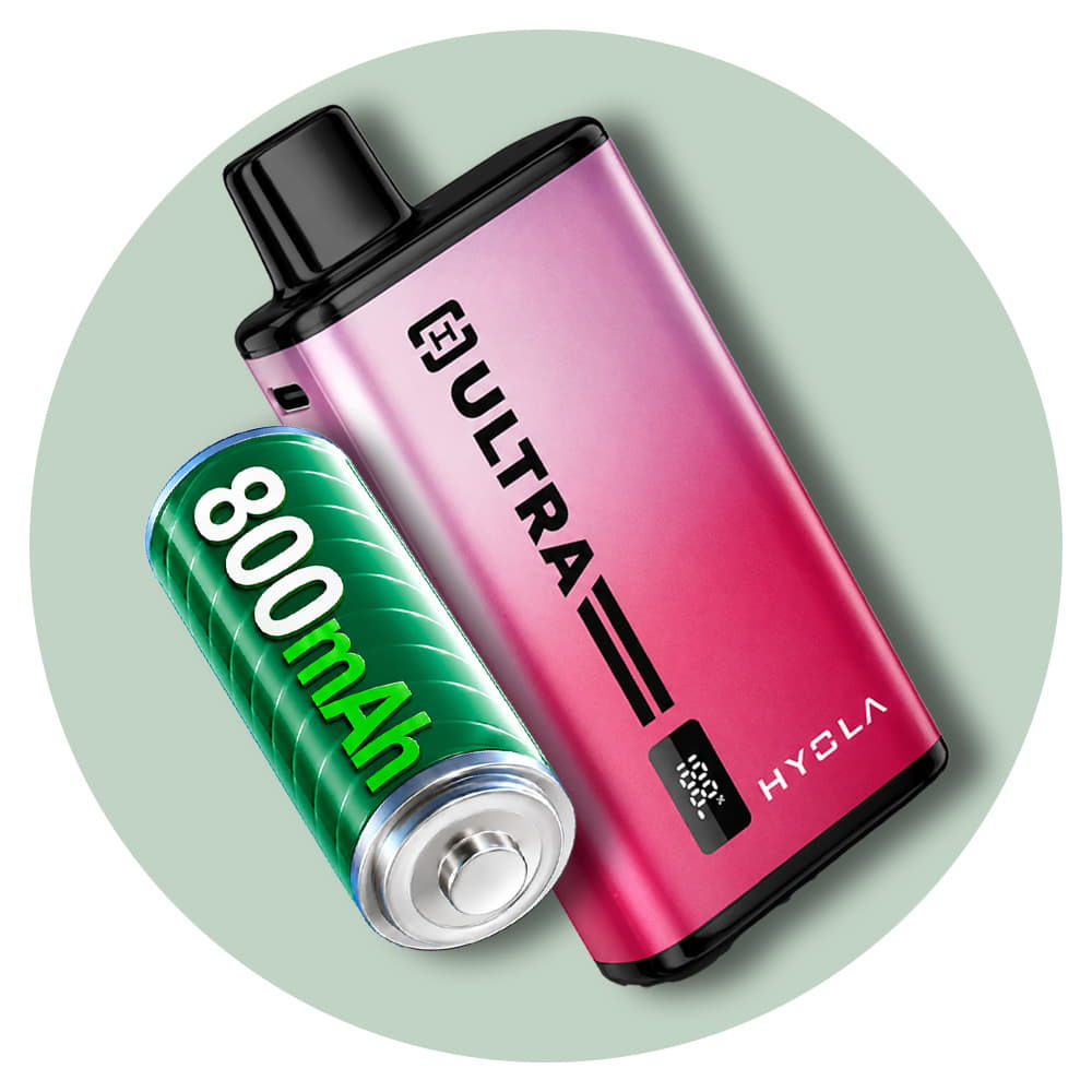 hyola ultra 30k battery showing mAh capacity on a light green background