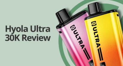 hyola ultra 30k review showing two ultra devices on a light green background