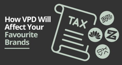how vpd will affect your favourite brands on a dark grey background and light green font