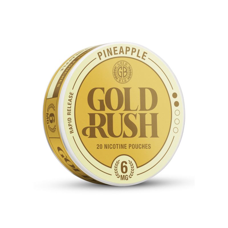 Gold Bar Gold Rush Nicotine Pouches Pineapple vDE06Yy3