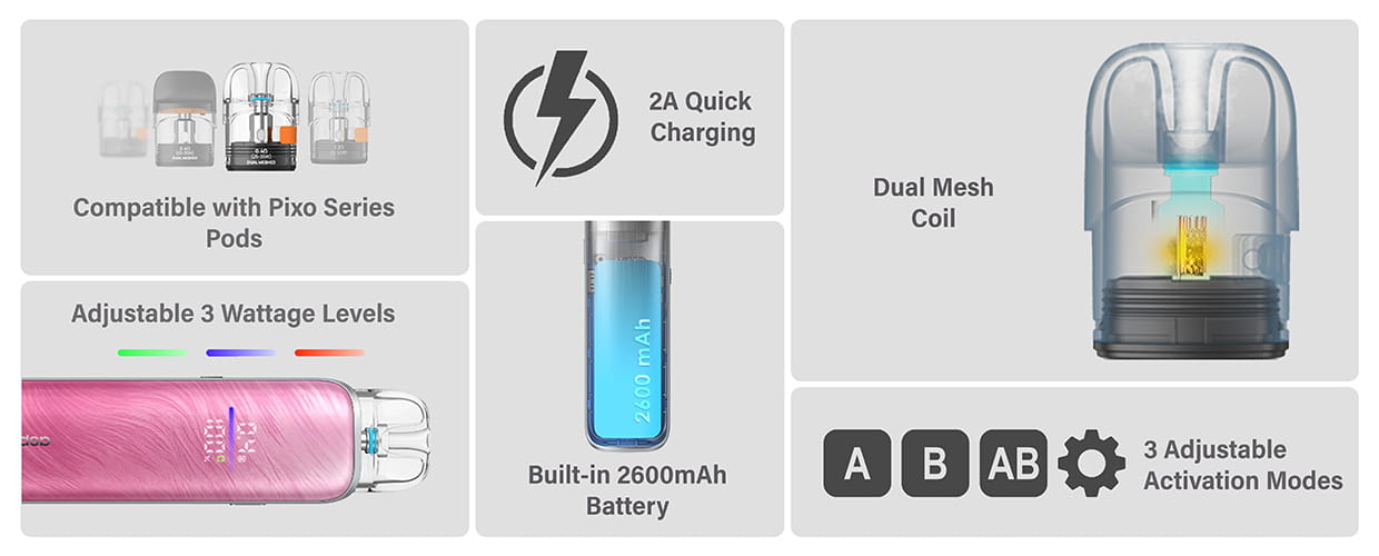 Aspire Pixo Max Kit Features