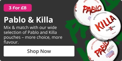 Shop all Pablo & Killa Nicotine Pouches				