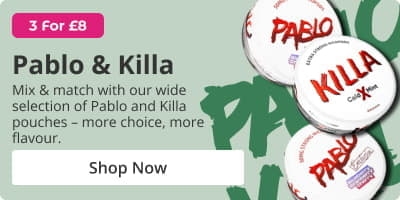 Pablo and Killa Nicotine Pouches 3 for £8